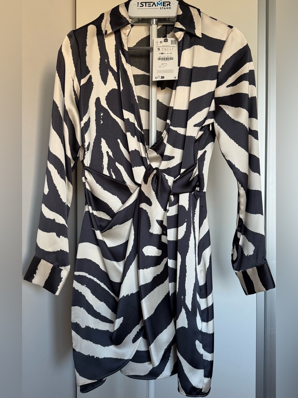 Zara Zebra Print Long Sleeve Wrap Dress - NWT